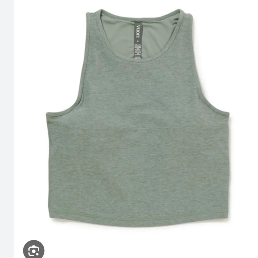 Vuori Women's Sage Green Cropped Tank Top